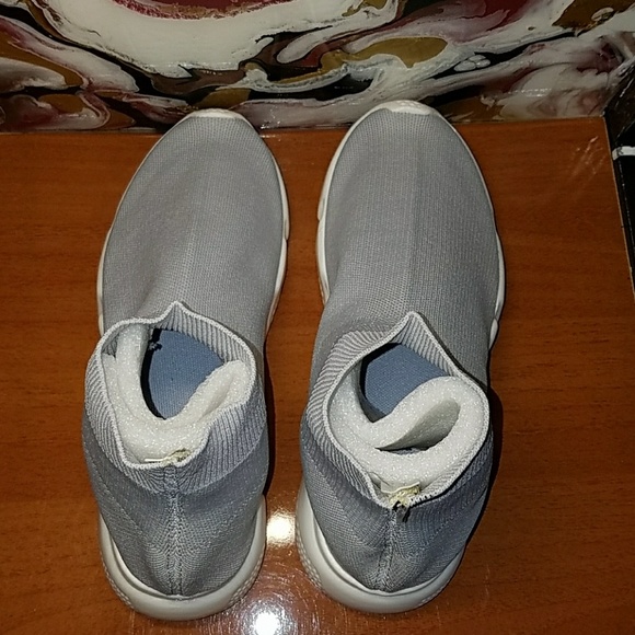 Womens Speed Trainer Flyknit Sock Sneaker GREY - Picture 5 of 7